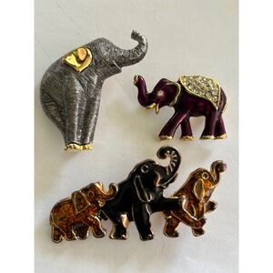 3 Lucky Elephant Brooches For $20‎
